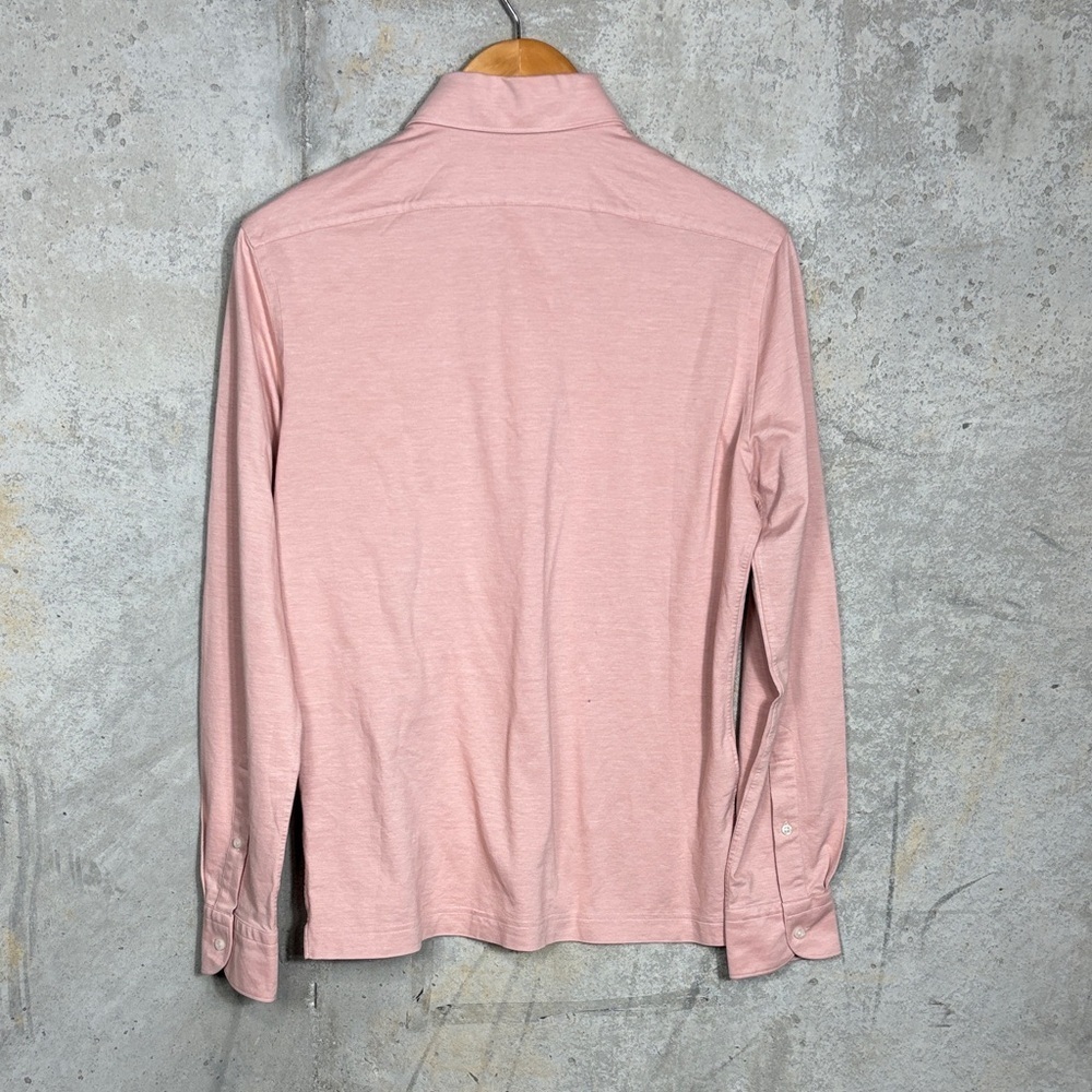 Boggi Milano Japanese Jersey Men's Pink Long Sleeve Polo Shirt - Picture 2 of 9